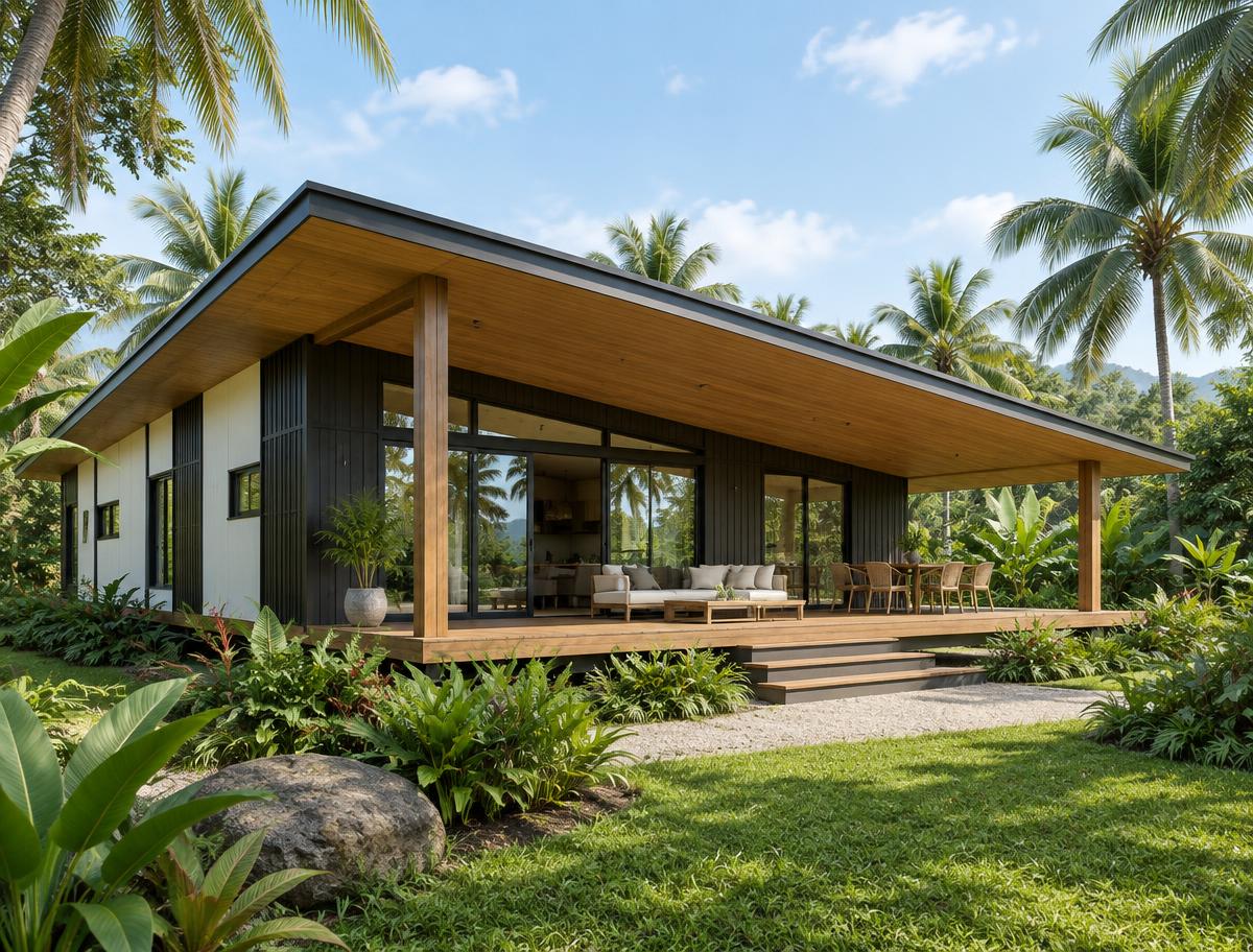 Extended-roof cabin exterior — AI-generated Concept Design