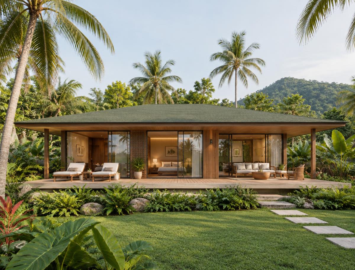 Pool villas — illustrative exterior concept
